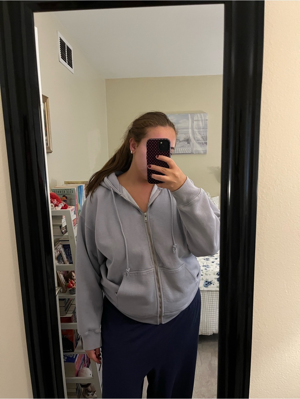 Brandy Melville Periwinkle Purple Zip Up Hoodie